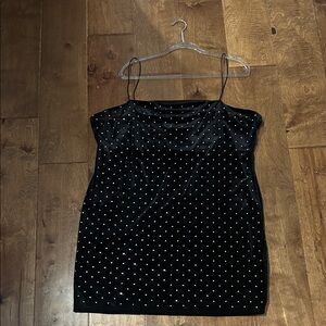 H&M Black Velvet Dress with Silver Dots